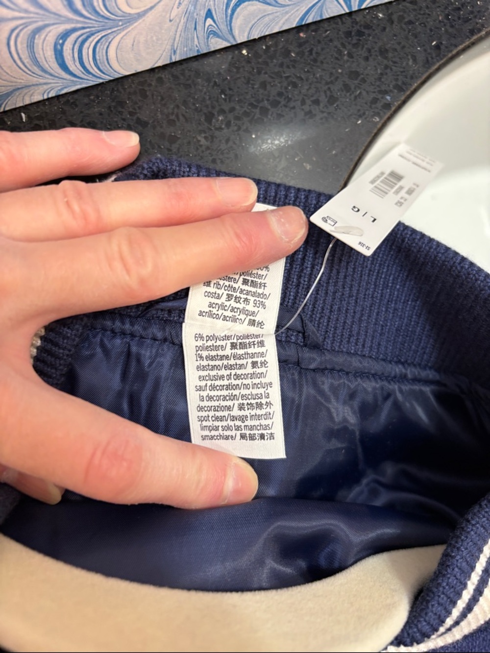 NWT PINK Victoria's Secret Navy and White Varsity Bomber Jacket - Picture 6 of 7